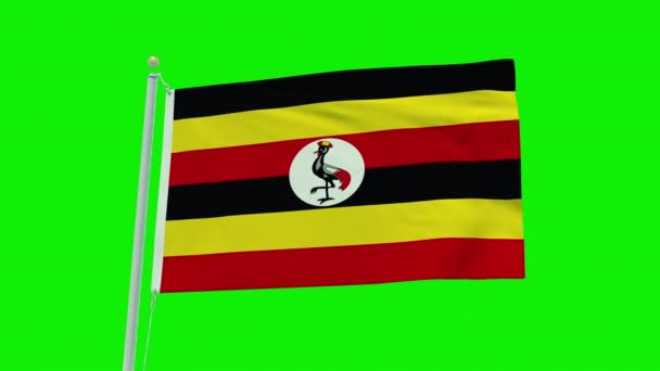 Seamless Loop Animation Uganda Flag Green Screen Background — Vídeo de stock