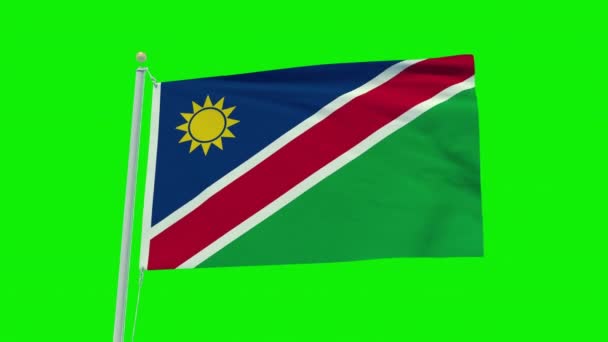 Seamless Loop Animation Namibia Flag Green Screen Background — Stockvideo