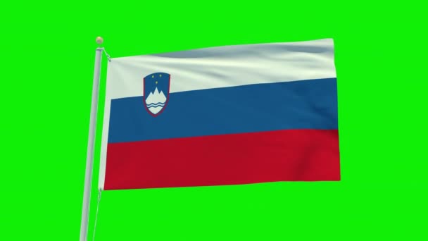 Seamless Loop Animation Slovenia Flag Green Screen Background — Video