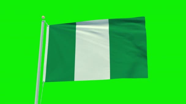 Seamless Loop Animation Nigeria Flag Green Screen Background — Stockvideo