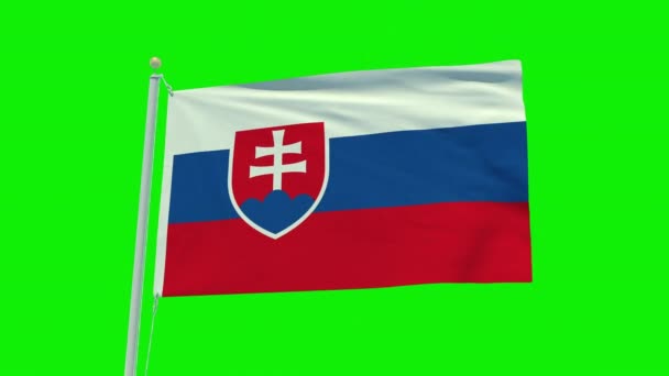 Seamless Loop Animation Slovakia Flag Green Screen Background — Stockvideo