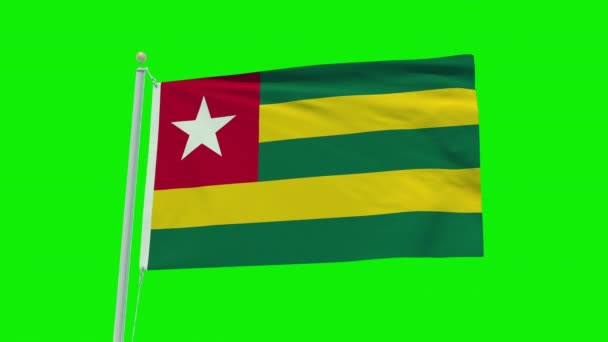 Seamless Loop Animation Togo Flag Green Screen Background — Video Stock