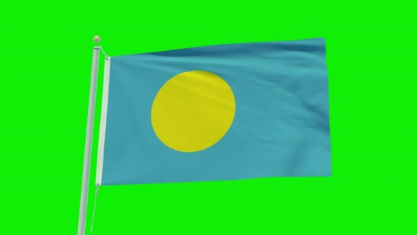 Seamless Loop Animation Palau Flag Green Screen Background — Vídeos de Stock