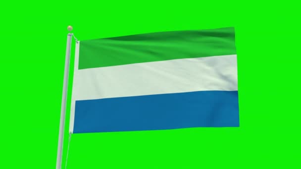 Seamless Loop Animation Sierra Leone Flag Green Screen Background — Video Stock