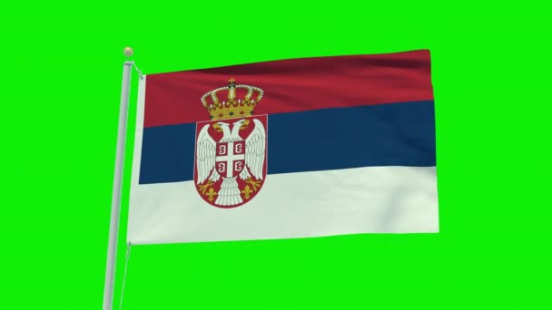 Seamless Loop Animation Serbia Flag Green Screen Background — Wideo stockowe