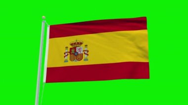 Seamless loop animation of the Spain flag on a green screen background.