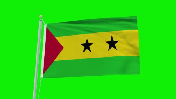 Seamless Loop Animation Sao Tome Principe Flag Green Screen Background — Stockvideo