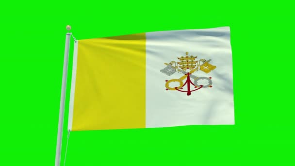 Seamless Loop Animation Vatican Flag Green Screen Background — Stockvideo