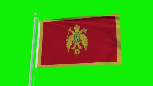 Seamless Loop Animation Montenegro Flag Green Screen Background — Stockvideo