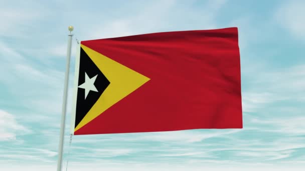 Animazione Loop Senza Soluzione Continuità Della Bandiera Timor Est Sfondo — Video Stock
