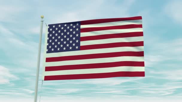 Animación Lazo Sin Costuras Bandera Los Estados Unidos América Sobre — Vídeos de Stock