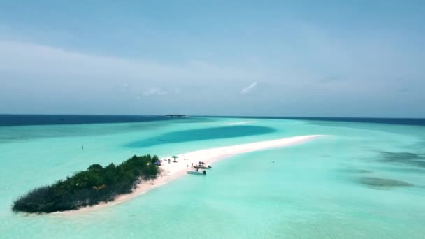 Dron Shot Maldives Islands Beach Sea — стоковое видео