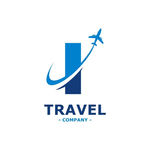 Абстрактная Буква Самолетом Логотипом Авиакомпании Подходит Бизнеса Туристической Этикетки Туризма — стоковый вектор