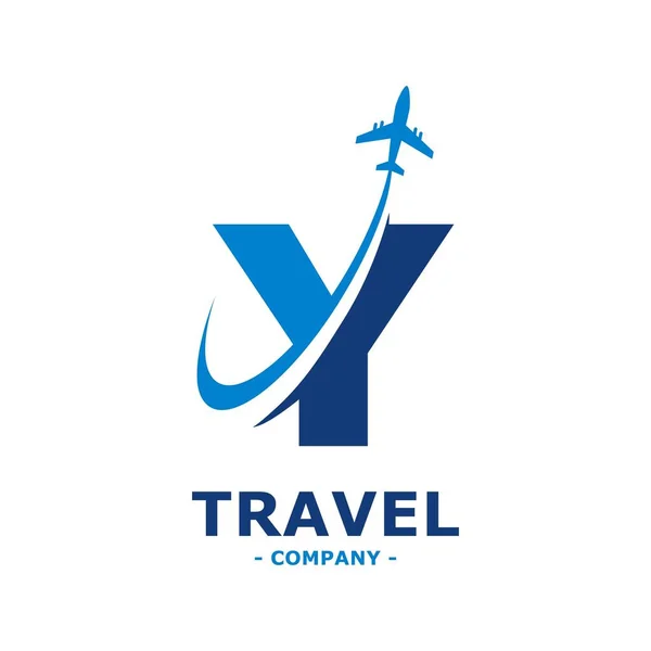 Abstract Letter Plane Airline Logo Vector Sticker Suitable Business Travel — Stockový vektor
