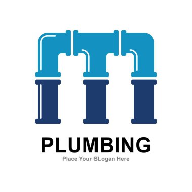 letter M with plumbing pipe logo vector design sticker. Suitable for pipe service, drainage, sanitation home, and maintenance service company