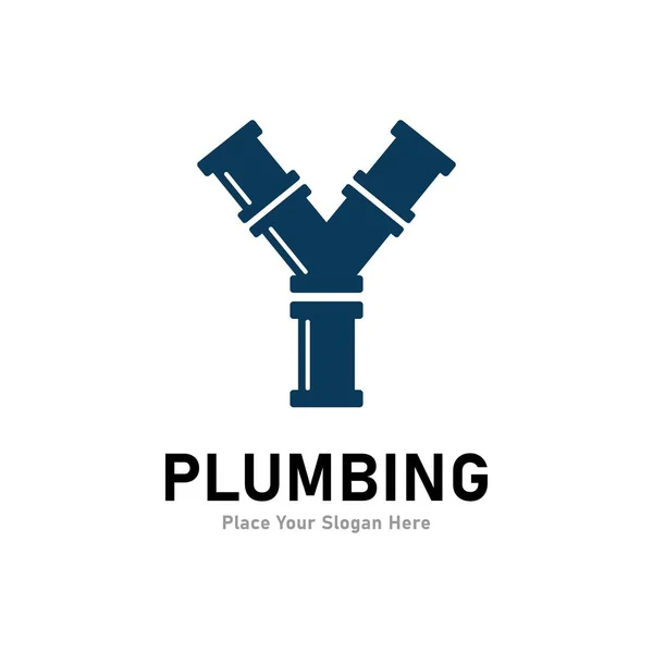 Letter Plumbing Logo Vector Design Suitable Pipe Service Drainage Sanitation — Stock Vector