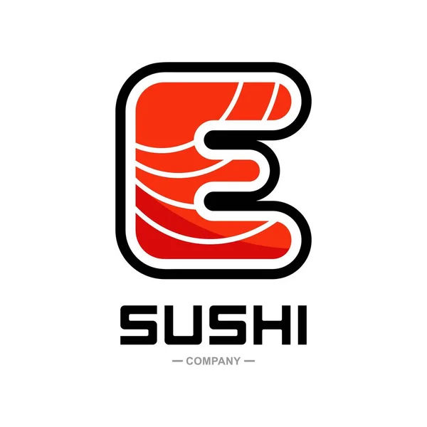 Sushi Letra Vector Icono Del Logotipo Esto Bueno Para Restaurante — Archivo Imágenes Vectoriales
