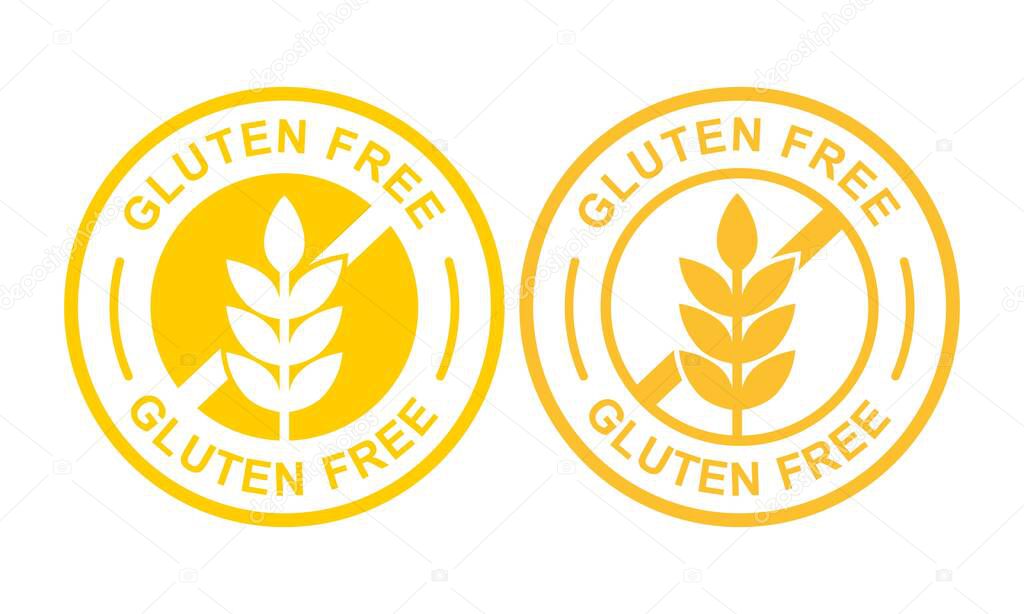 Gluten free logo design badge vector sticker