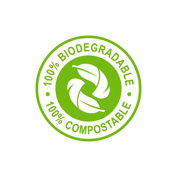 Ikona Biodegradowalnego Kompostowalnego Logo Nadaje Się Charakteru Działalności Gospodarczej Symbolu — Wektor stockowy