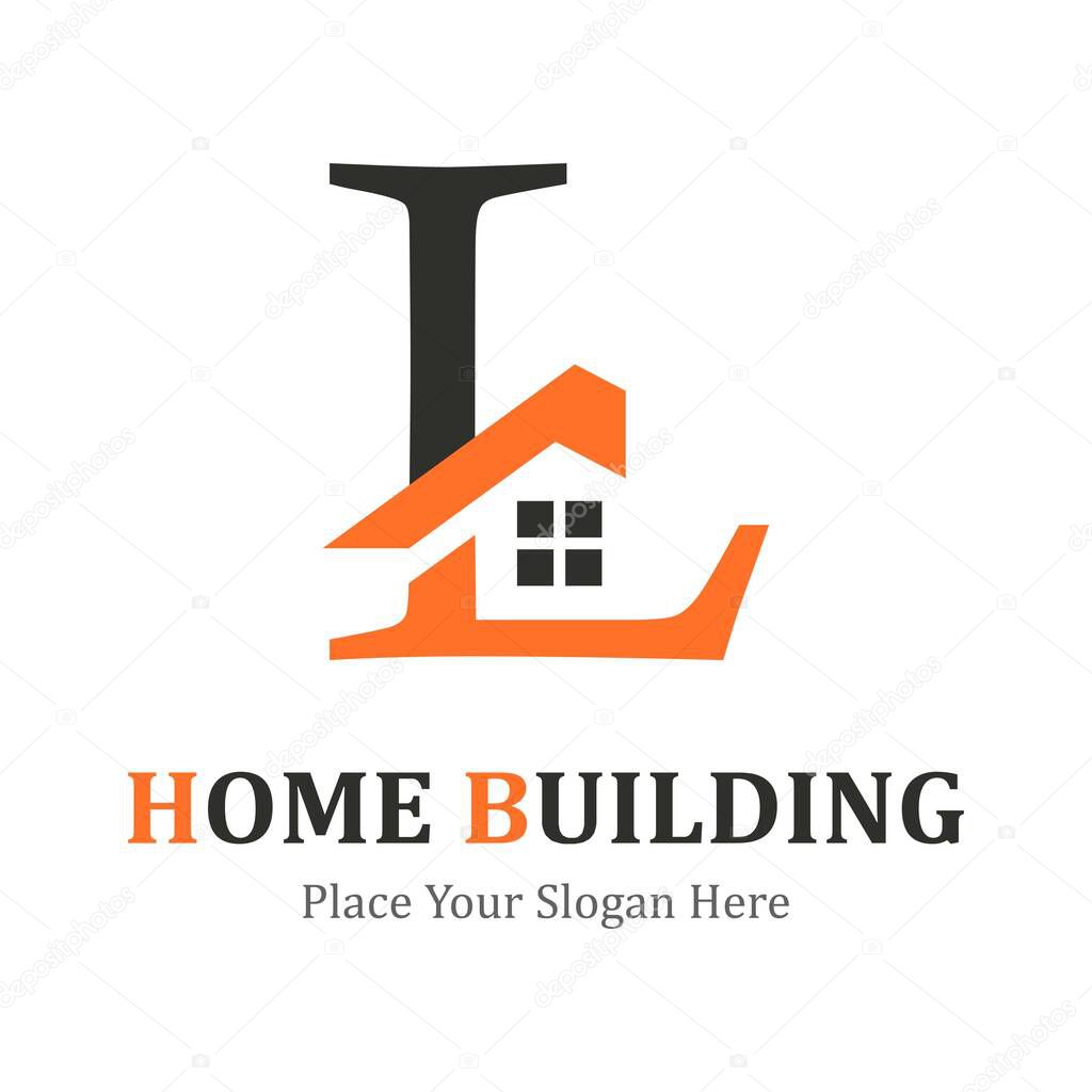 Letter L abstract with house vector logo icon. Suitable for business, web design and architecture