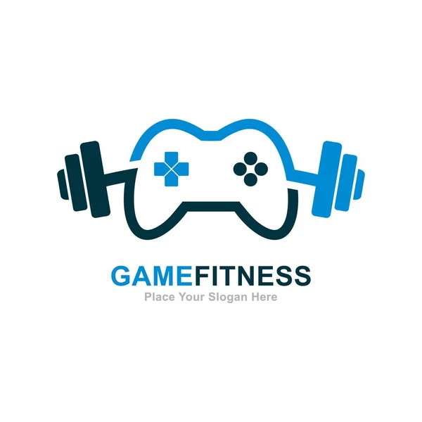 Spiel Fitness Logo Vektor Symbol Geeignet Für Controller Symbol Fitness — Stockvektor