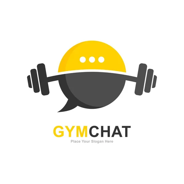 Gym Chatt Logo Vektor Ikon Lämplig För Chattsymbol Fitnesssymbol Sociala — Stock vektor