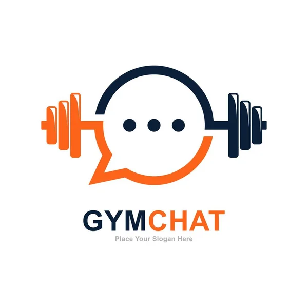 Gym Chat Logo Vector Icon Suitable Consult Chat Symbol Fitness — Stock Vector