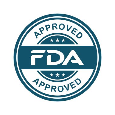 FDA logo rozet simgesini onayladı. Ürün etiketi ve iş dünyası için bu tasarım