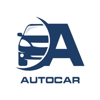 A harfi araba vektör logosu simgesiyle soyut. Olay, tanıtım, logo, afiş, monogram, poster, marka ve kimlik yazı tipleri.