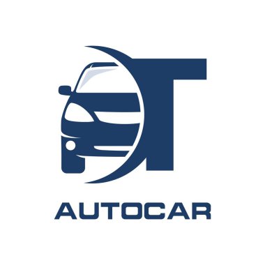 Araç vektör logosu simgesi olan T harfi. Olay, tanıtım, logo, afiş, monogram, poster, marka ve kimlik yazı tipleri.