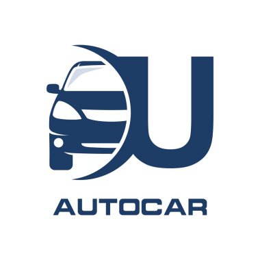 Araba vektör logosu simgesi ile soyut harf. Olay, tanıtım, logo, afiş, monogram, poster, marka ve kimlik yazı tipleri.