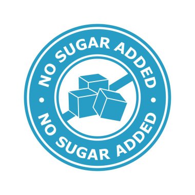 Şeker eklenmemiş işaret vektör simgesi logosu. Ürün etiketi için uygun