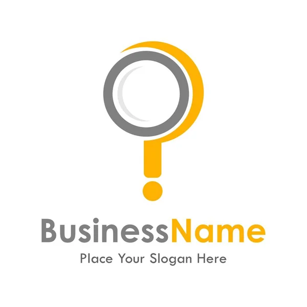 Szkło Powiększające Ikoną Znaku Zapytania Wektor Logo Nadaje Się Biznesu — Wektor stockowy