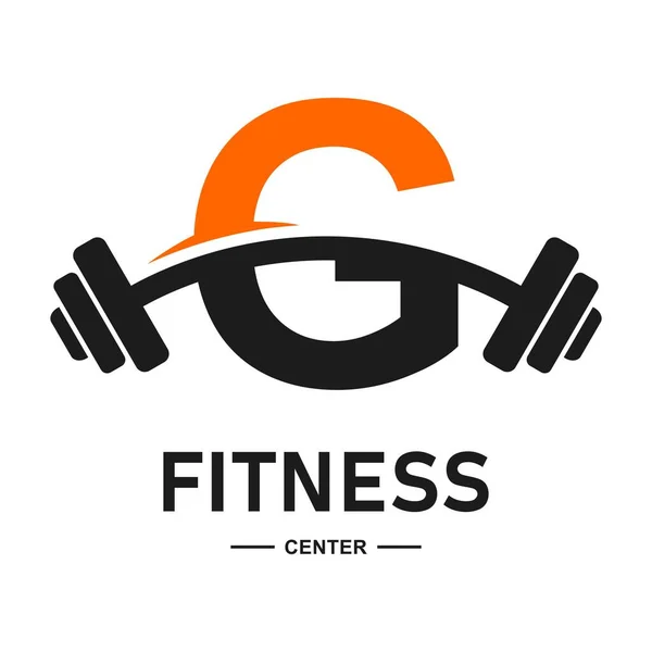 Fitness Letter Barbell Logo Vector Icon Suitable Business Web Sport — Stock Vector