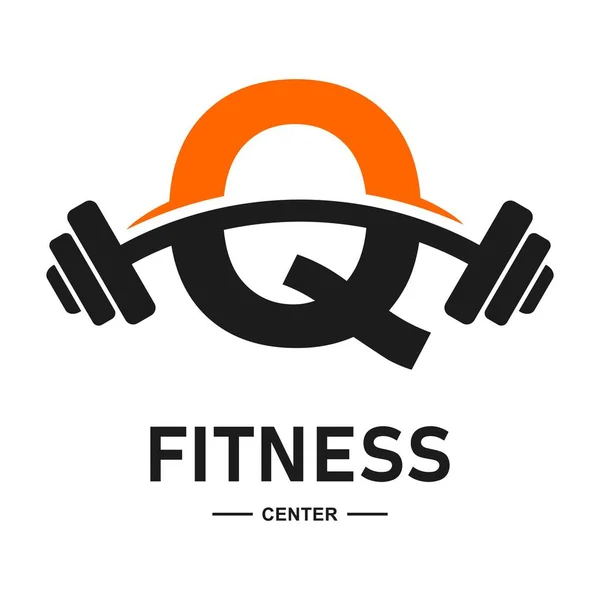 Fitness Letter Barbell Logo Vector Icon Suitable Business Web Sport — Stock Vector