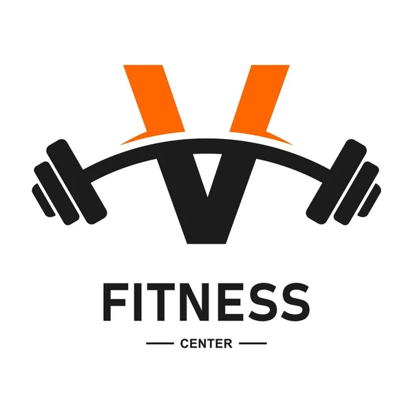 Litera Fitness Ikoną Wektora Logo Sztangi Nadaje Się Biznesu Sieci — Wektor stockowy
