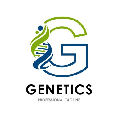 Yaprak vektör logosu olan G harfi. İş, ağ, doğa ve tasarım için elverişli