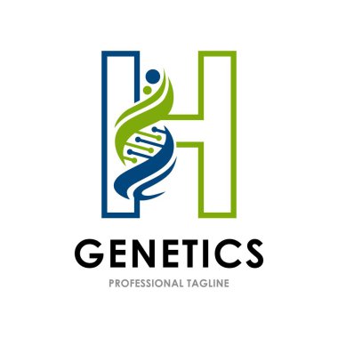 Yaprak vektör logosu olan H harfi. İş, ağ, doğa ve tasarım için elverişli