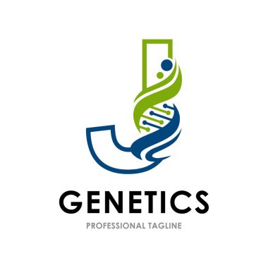 Yaprak vektör logosu simgesi olan J harfi. İş, ağ, doğa ve tasarım için elverişli