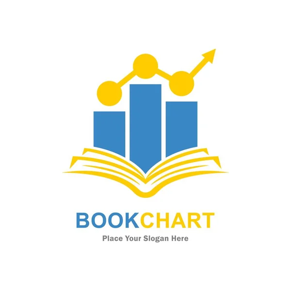 Buchdiagramm Wachstumsdiagramm Vektor Logo Symbol Geeignet Für Unternehmen Finanzen Bildung — Stockvektor