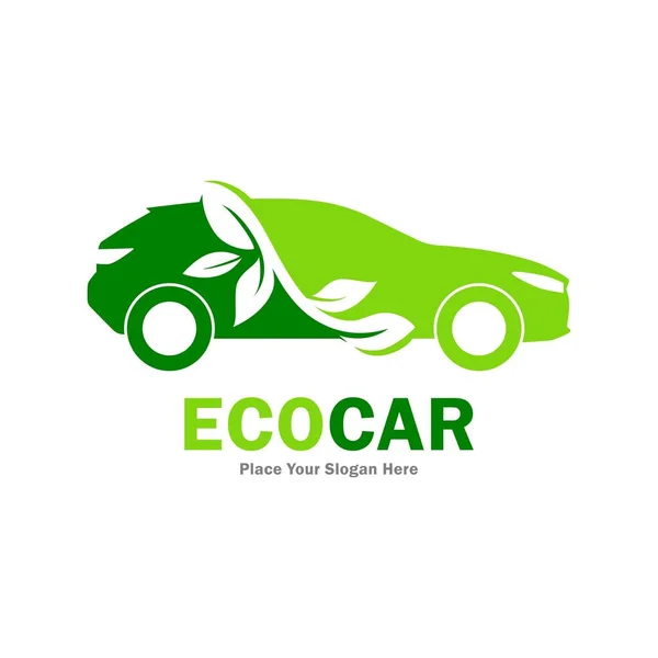 Eco Coche Vector Icono Del Logotipo Adecuado Para Negocios Web — Vector de stock