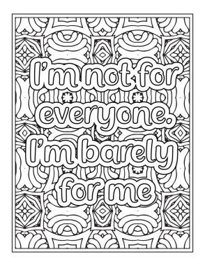 Funny Quotes Coloring Page For KDP Coloring Page clipart