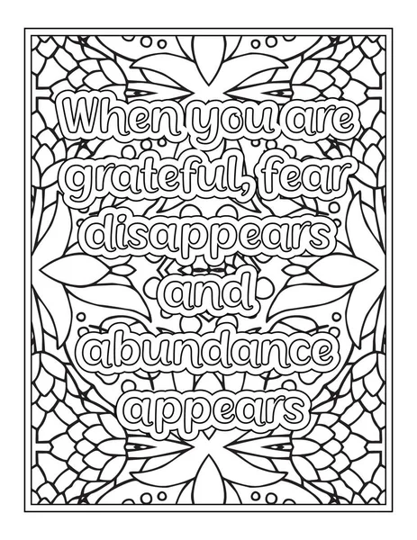 Gratitude Quotes Coloring Page Kdp Coloring Page — Stock Vector