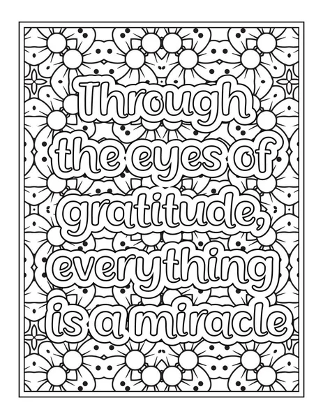 Gratitude Quotes Coloring Page Kdp Coloring Page — Stock Vector