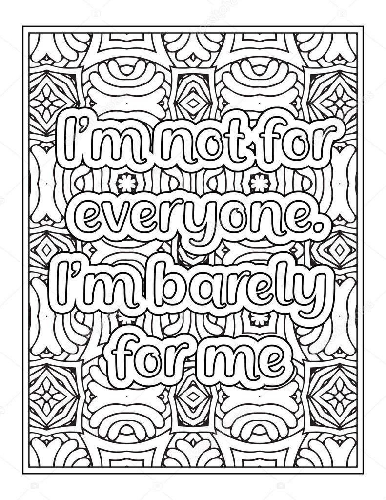 Funny Quotes Coloring Page For KDP Coloring Page