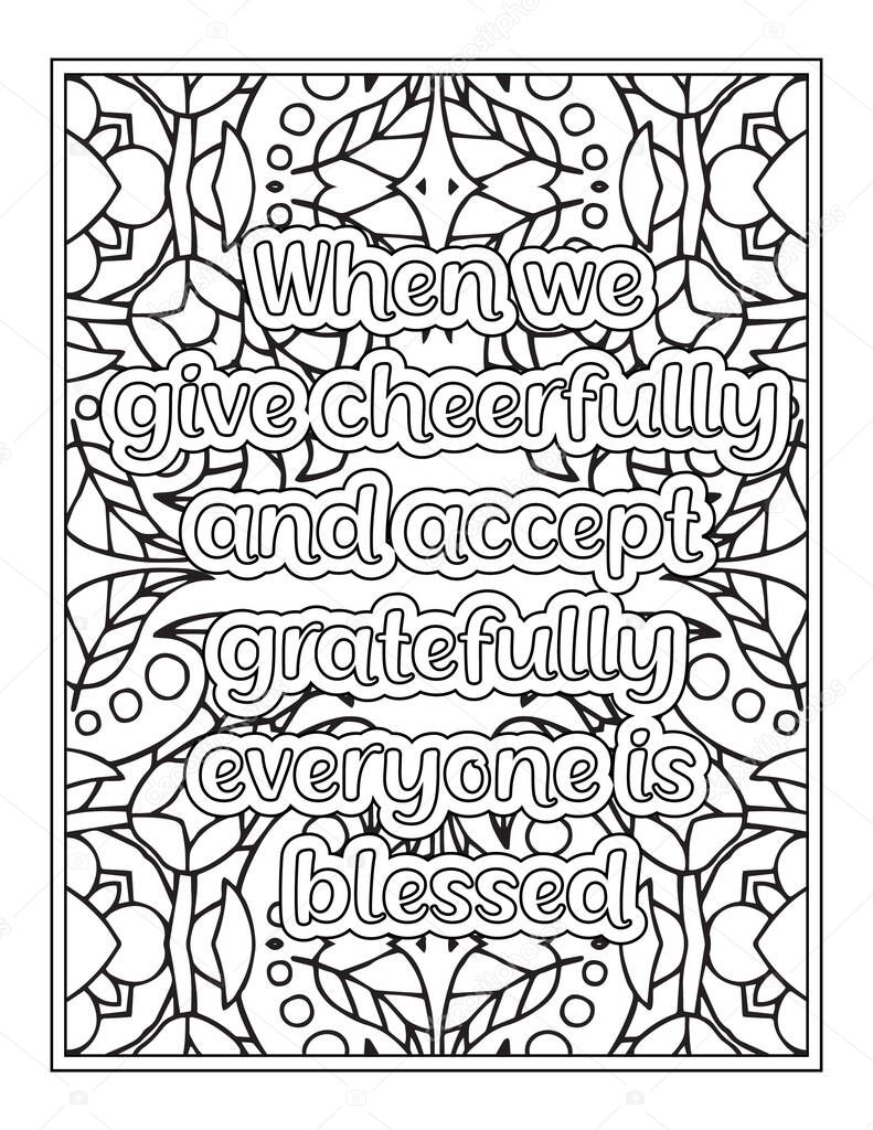 Gratitude Quotes Coloring Page For KDP Coloring Page