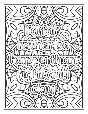 Mood Swing Quotes Coloring Page For KDP Interior clipart