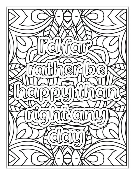 Mood Swing Quotes Coloring Page Kdp Interior — Stockový vektor