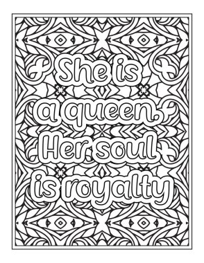 Strong Women Quotes Coloring Page For KDP Interior clipart