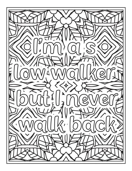 Motivational Quotes Coloring Page Kdp Interior — Stock Vector